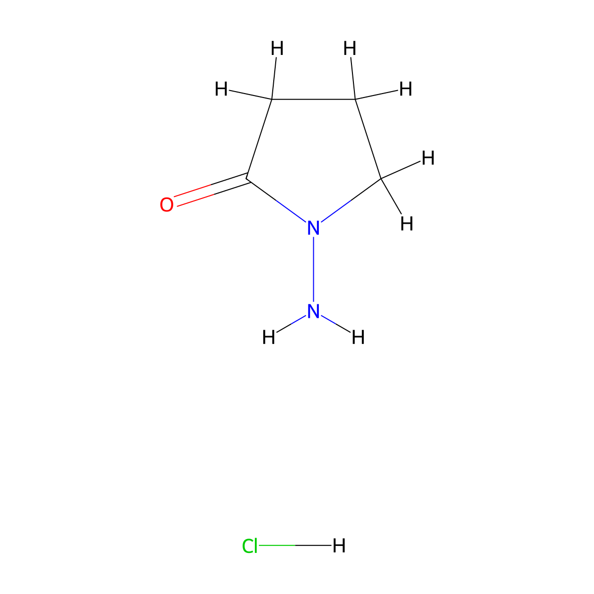 1-Aminopyrrolidin-2-one hydrochloride molecular structure, CAS 20386-22-5