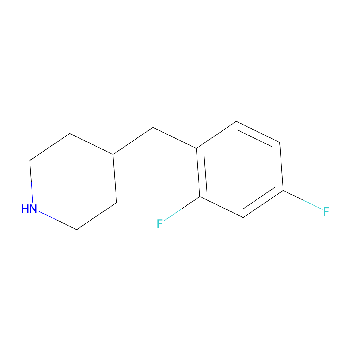 4-(2,4-Difluorobenzyl)piperidine molecular structure, CAS 203860-02-0