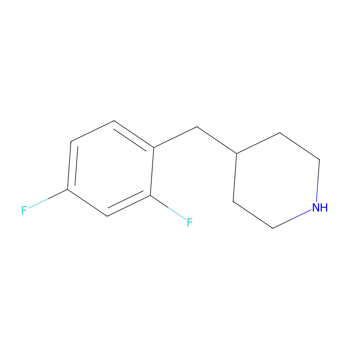4-(2,4-Difluorobenzyl)piperidine molecular structure, CAS 203860-02-0