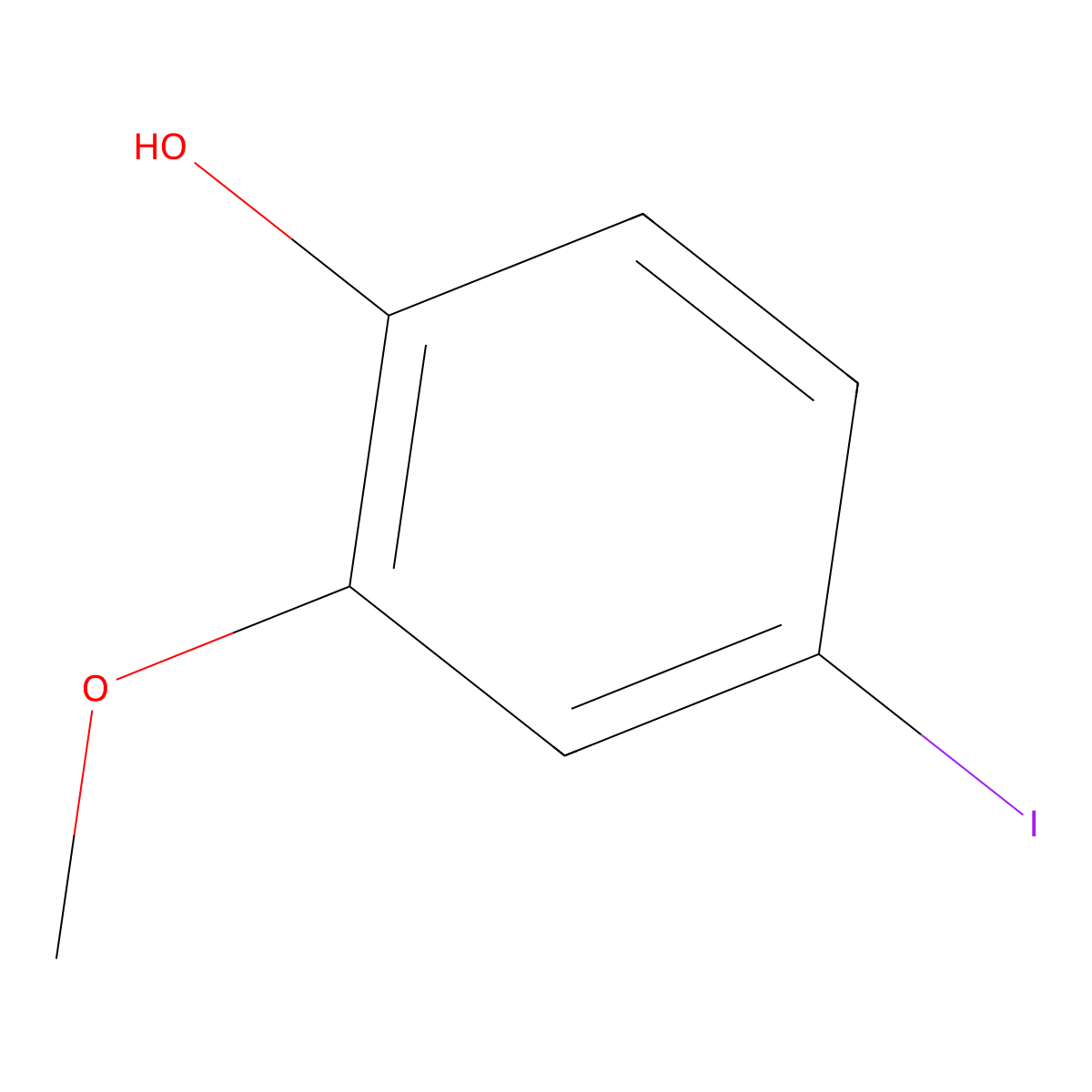 4-Iodo-2-methoxyphenol molecular structure, CAS 203861-62-5