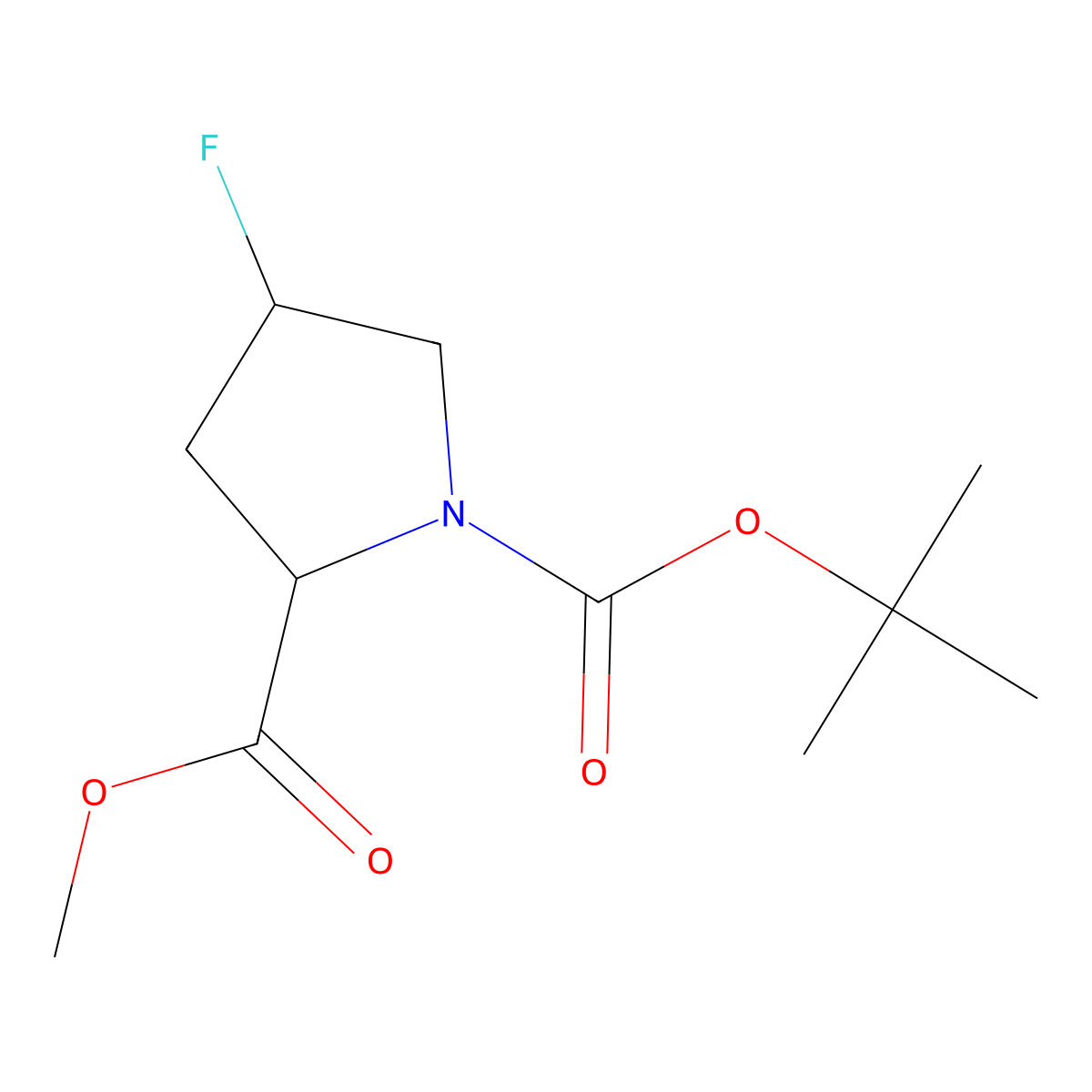 (2S,4R)-1-tert-Butyl 2-methyl 4-fluoropyrrolidine-1,2-dicarboxylate molecular structure, CAS 203866-18-6