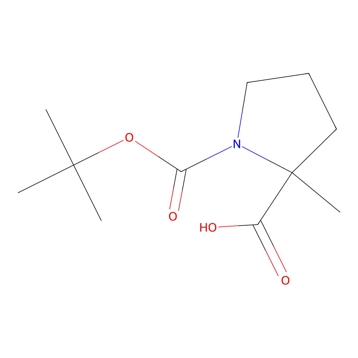 1-[(Tert-butoxy)carbonyl]-2-methylpyrrolidine-2-carboxylic acid molecular structure, CAS 203869-80-1
