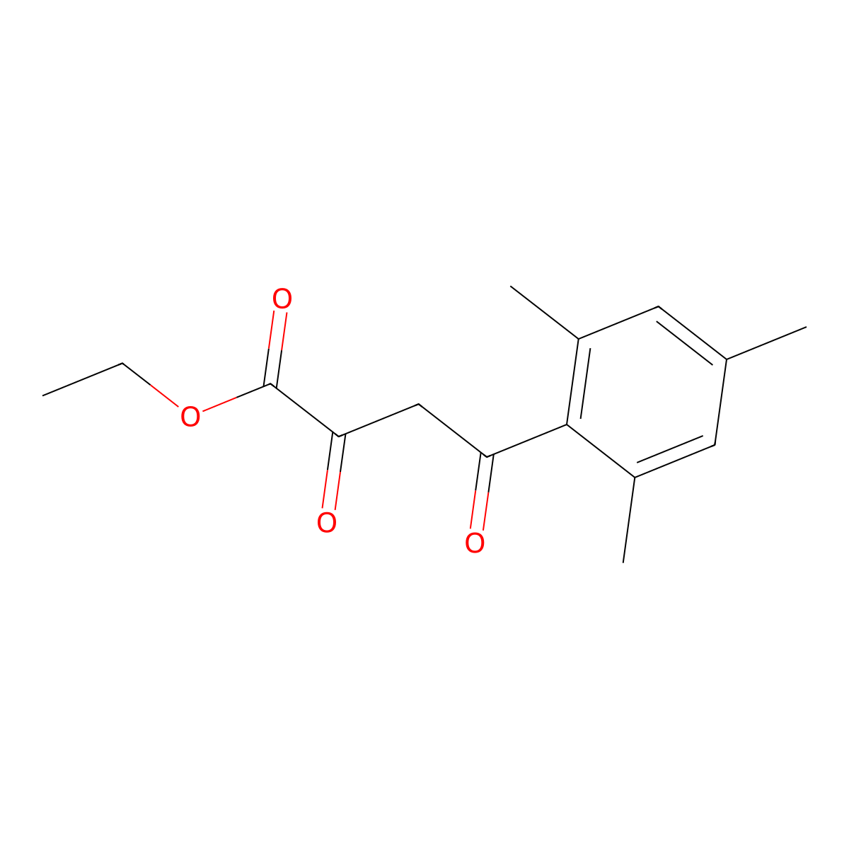 Ethyl 2,4-dioxo-4-(2,4,6-trimethylphenyl)butanoate molecular structure, CAS 203870-51-3