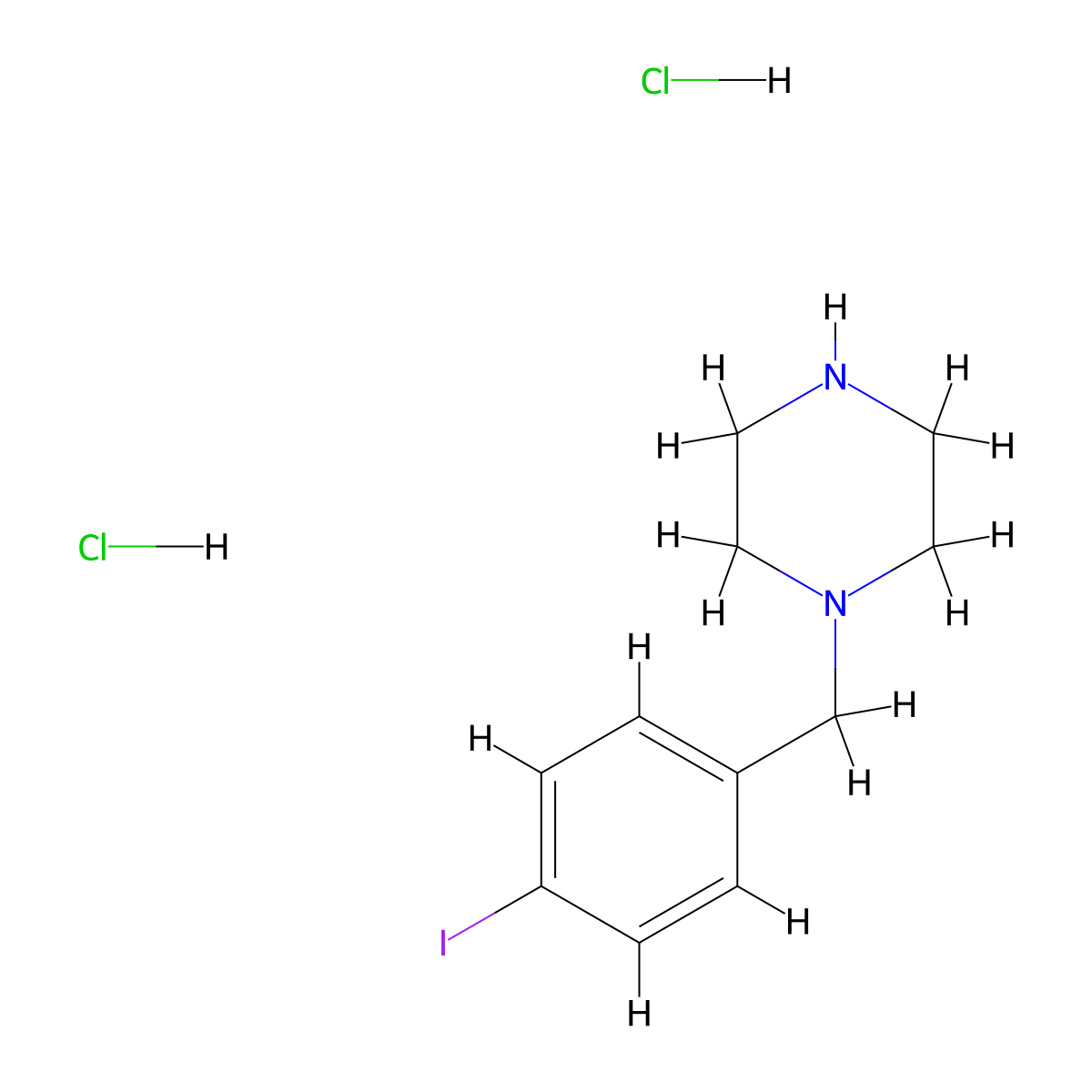 1-[(4-Iodophenyl)methyl]piperazine;dihydrochloride molecular structure, CAS 2038721-34-3