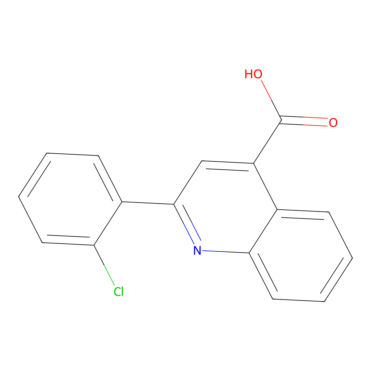 2-(2-Chlorophenyl)quinoline-4-carboxylic acid molecular structure, CAS 20389-09-7