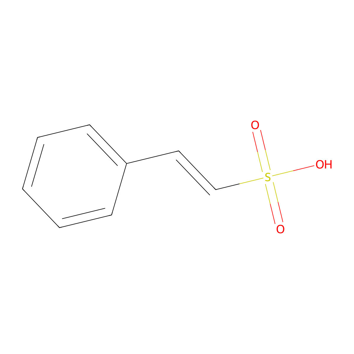 2-Phenylethene-1-sulfonic acid molecular structure, CAS 2039-44-3