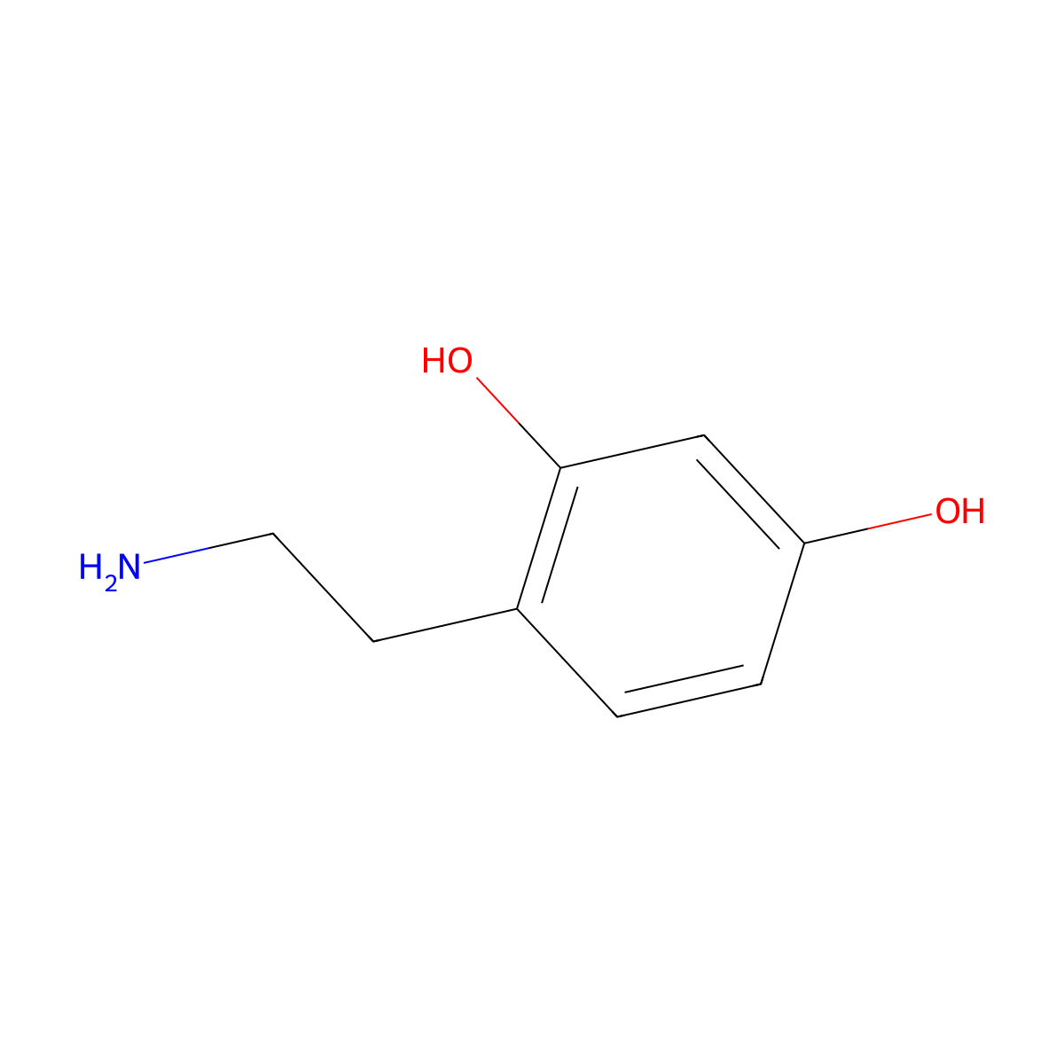 2,4-Dihydroxyphenylethylamine molecular structure, CAS 2039-62-5