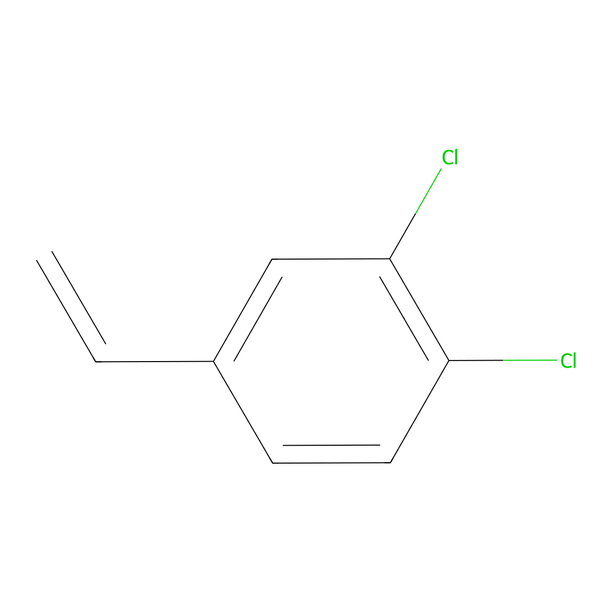 3,4-Dichlorostyrene molecular structure, CAS 2039-83-0