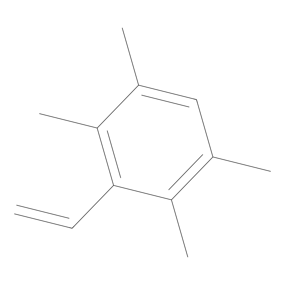 3-Ethenyl-1,2,4,5-tetramethylbenzene molecular structure, CAS 2039-91-0