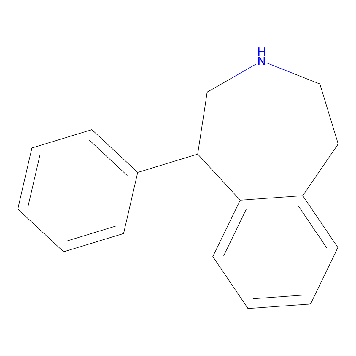 1-phenyl-2,3,4,5-tetrahydro-1H-3-benzazepine molecular structure, CAS 20390-68-5
