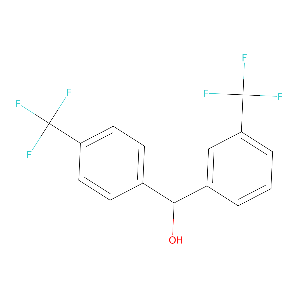 3,4'-Bis(trifluoromethyl)benzhydrol molecular structure, CAS 203915-48-4