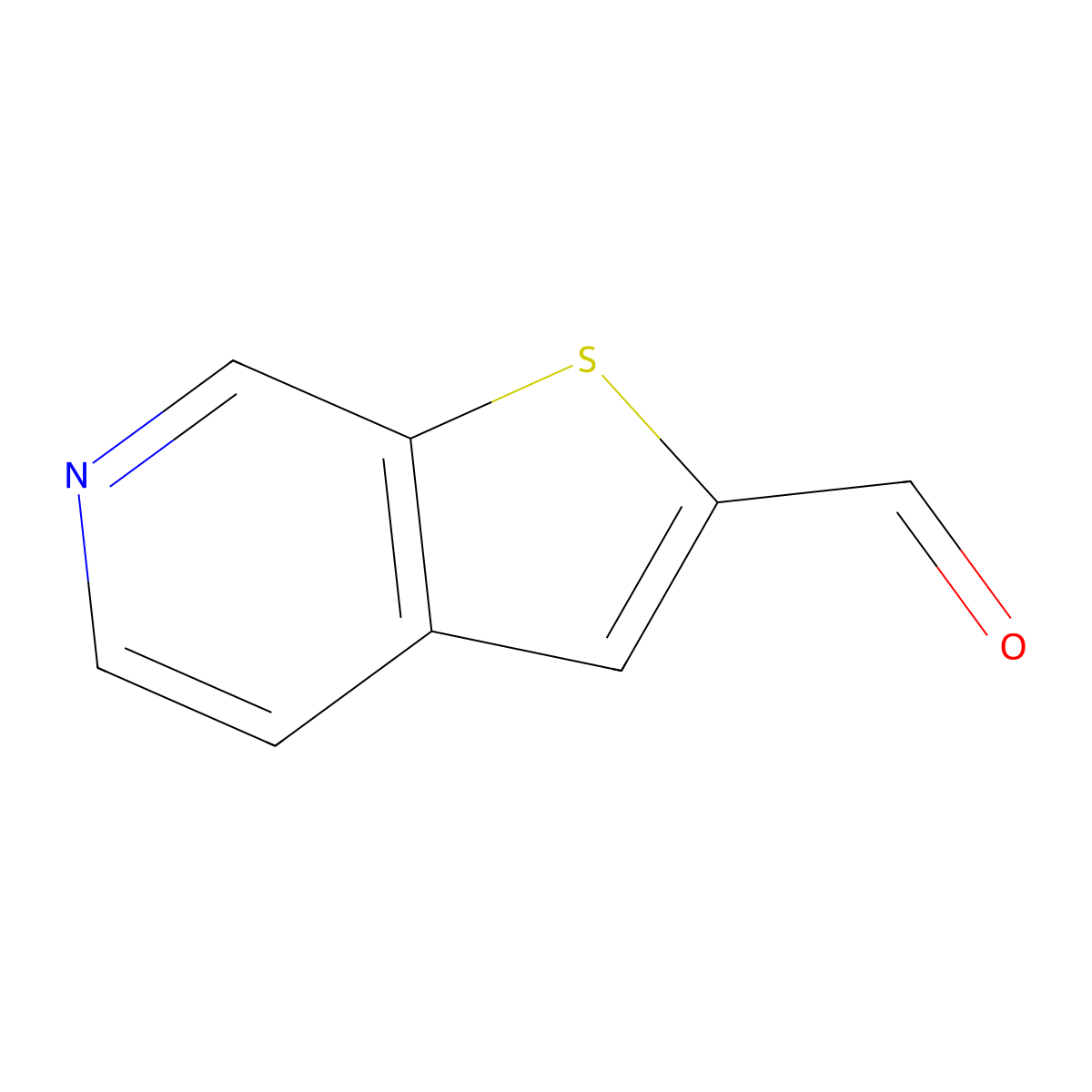 Thieno(2,3-c)pyridine-2-carbaldehyde molecular structure, CAS 203922-18-3