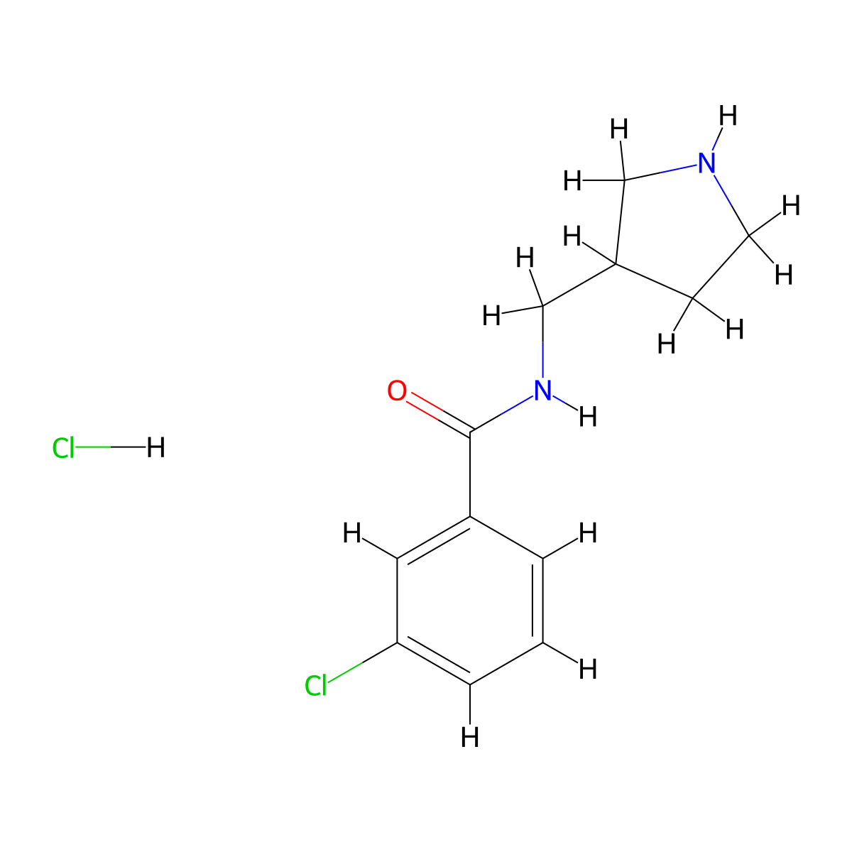 3-chloro-N-(pyrrolidin-3-ylmethyl)benzamide hydrochloride molecular structure, CAS 2039301-72-7