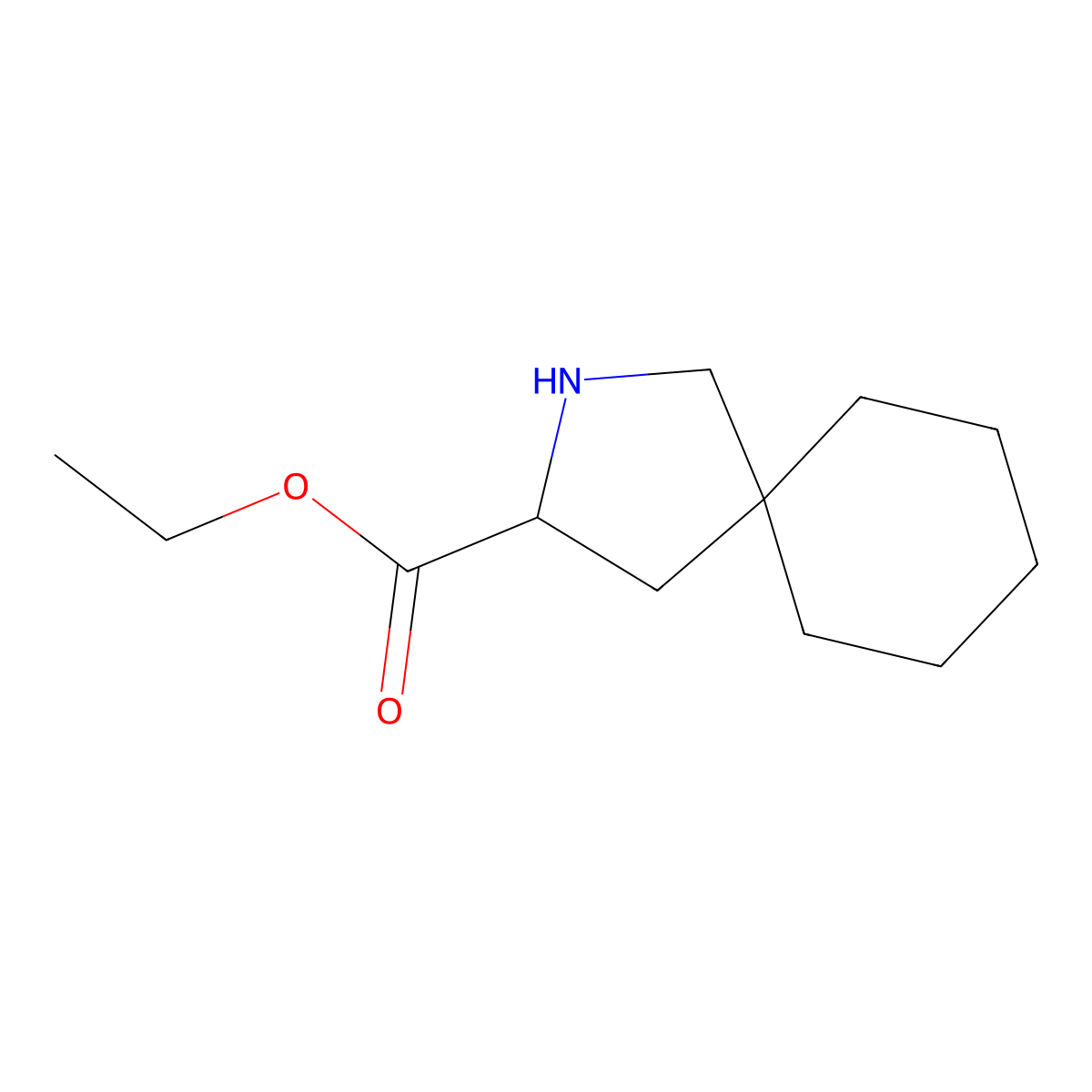 Ethyl 2-azaspiro[4.5]decane-3-carboxylate molecular structure, CAS 203934-57-0