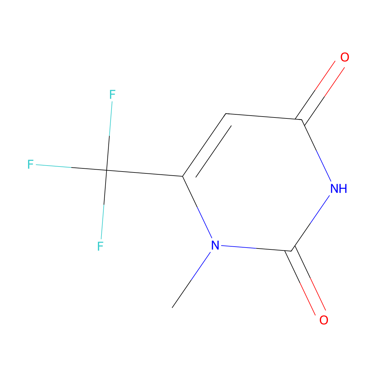 1-Methyl-6-trifluoromethylpyrimidine-2,4-dione molecular structure, CAS 203938-27-6