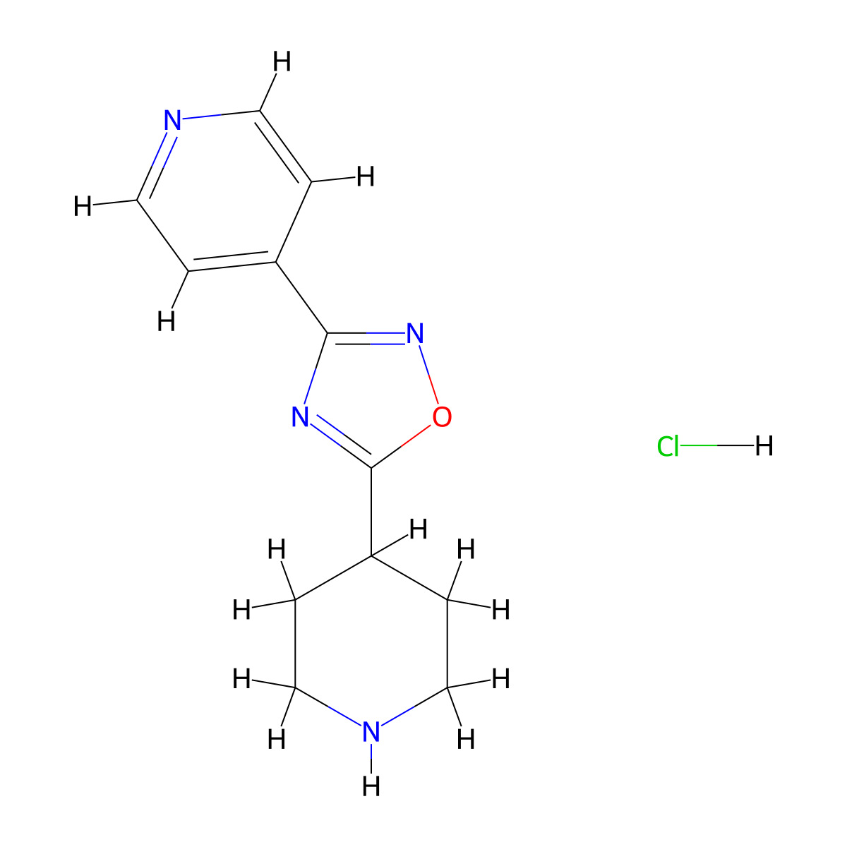 5-(Piperidin-4-yl)-3-(pyridin-4-yl)-1,2,4-oxadiazole hydrochloride molecular structure, CAS 2039433-41-3