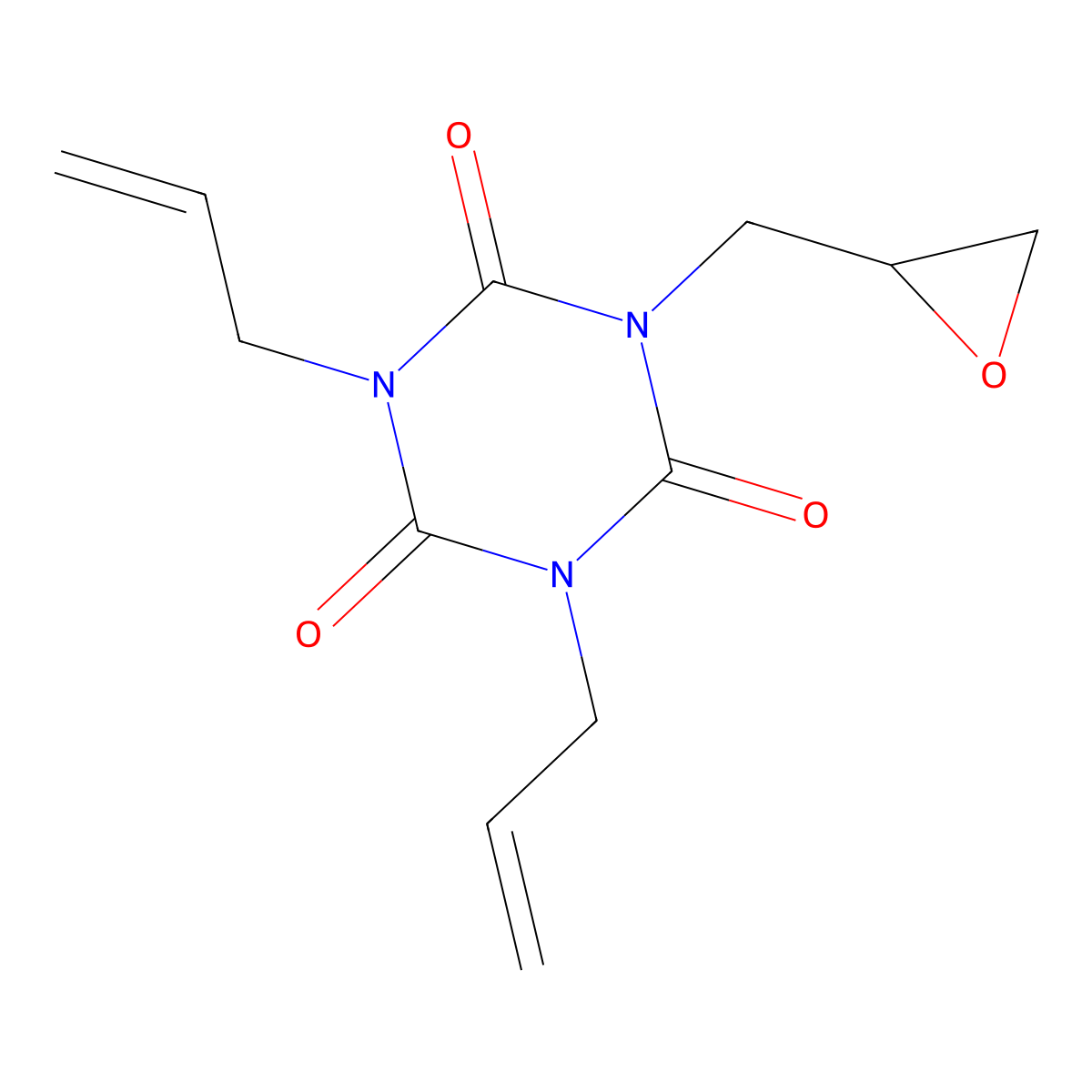 1,3,5-Triazine-2,4,6(1H,3H,5H)-trione,1-(oxiranylmethyl)-3,5-di-2-propenyl- molecular structure, CAS 20395-16-8