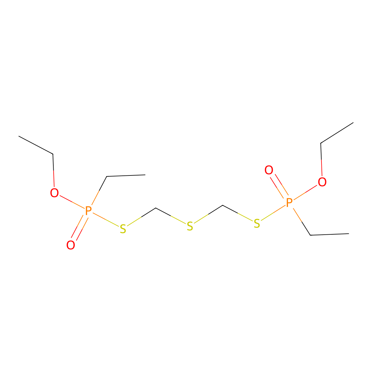 Phosphonothioic acid, ethyl-, S,S'-(thiodimethylene) O,O'-diethyl ester molecular structure, CAS 20395-17-9