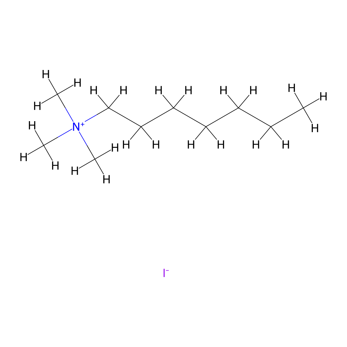 N,N,N-Trimethylheptan-1-aminium iodide molecular structure, CAS 20395-56-6