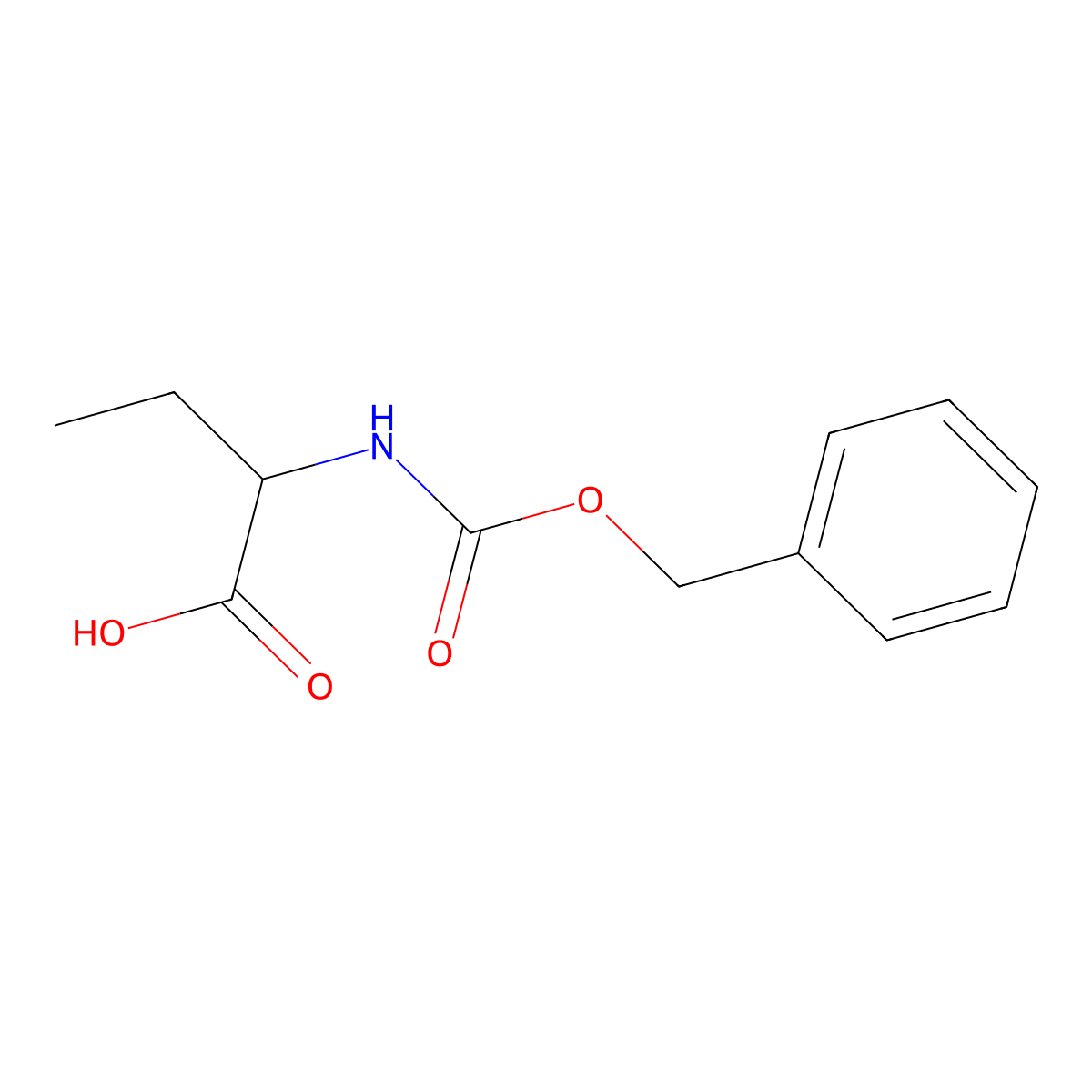 2-(Benzyloxycarbonylamino)butyric acid molecular structure, CAS 20395-87-3