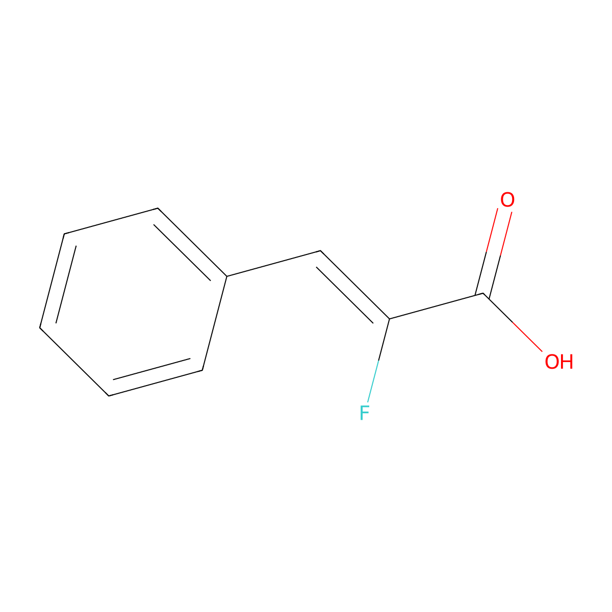 Fluorocinnamic acid molecular structure, CAS 20397-60-8
