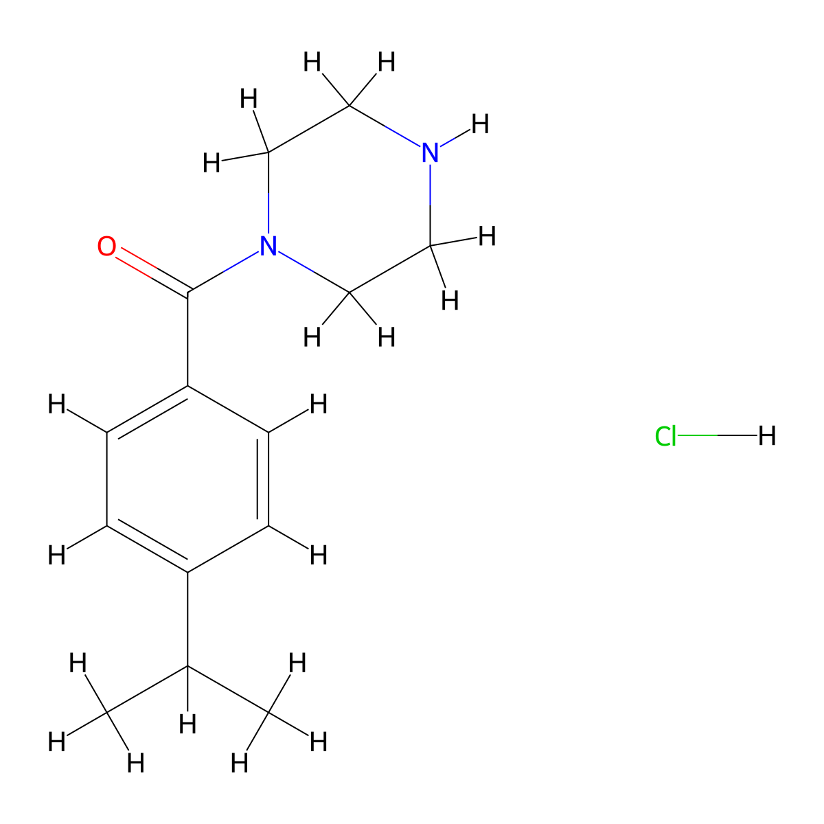 1-[4-(Propan-2-yl)benzoyl]piperazine hydrochloride molecular structure, CAS 2039767-87-6
