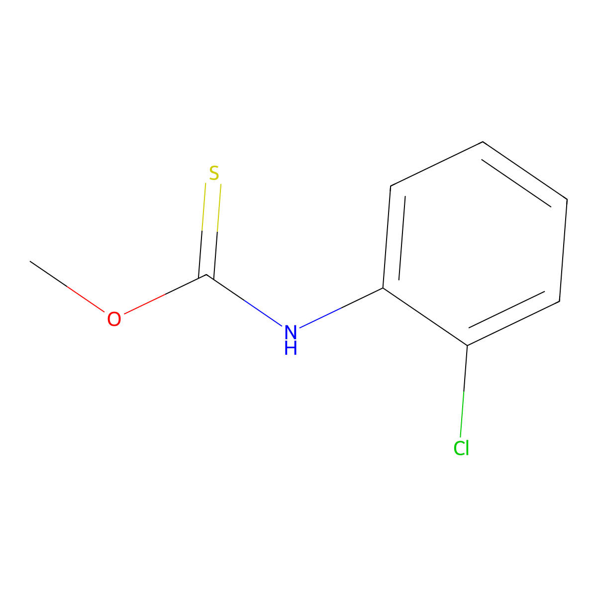 O-methyl N-(2-chlorophenyl)carbamothioate molecular structure, CAS 20399-40-0