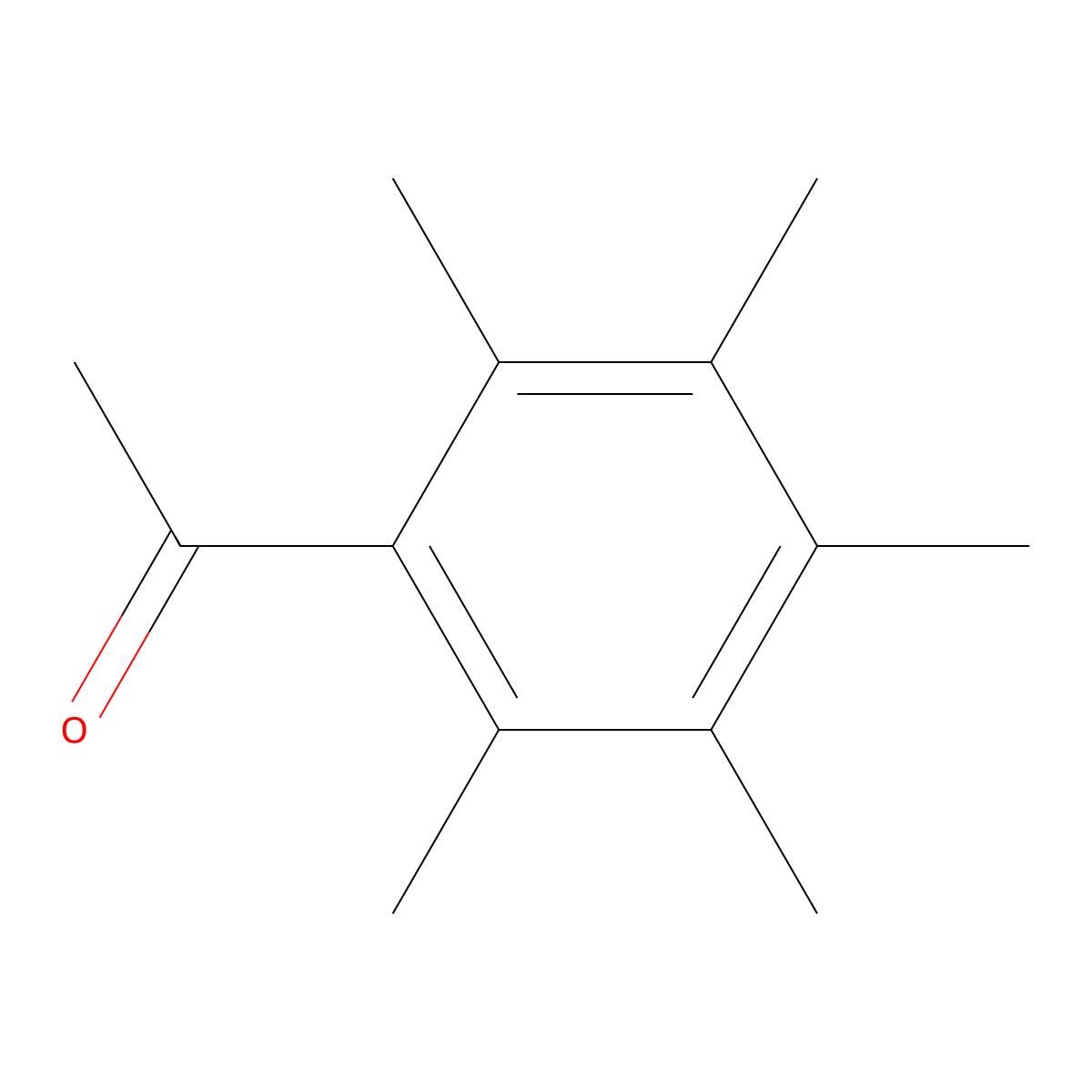 1-(2,3,4,5,6-Pentamethylphenyl)ethanone molecular structure, CAS 2040-01-9