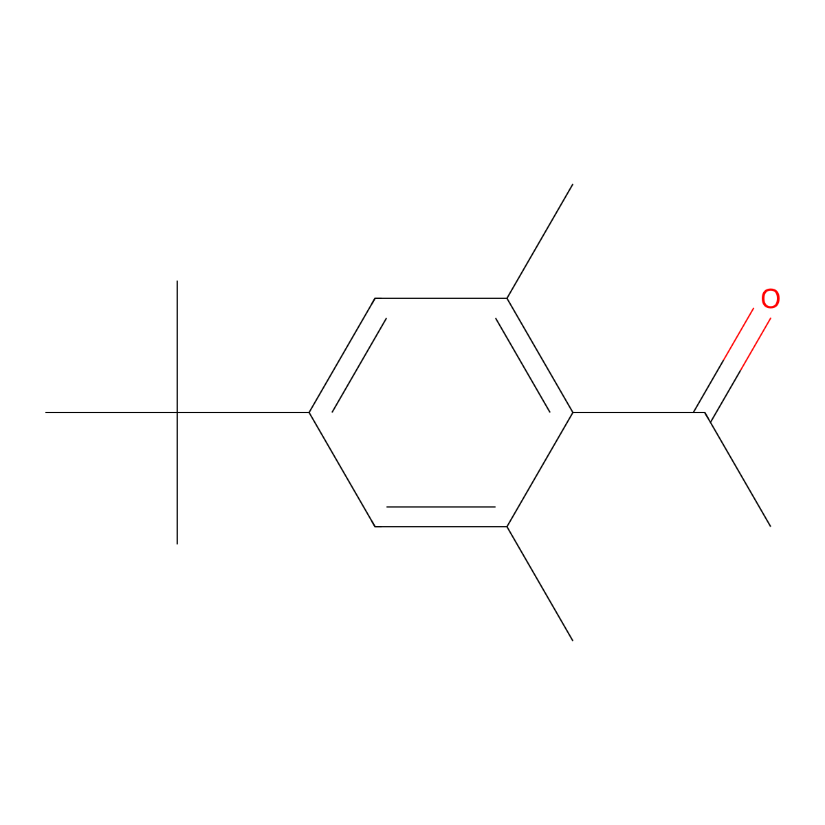 4'-tert-Butyl-2',6'-dimethylacetophenone molecular structure, CAS 2040-10-0