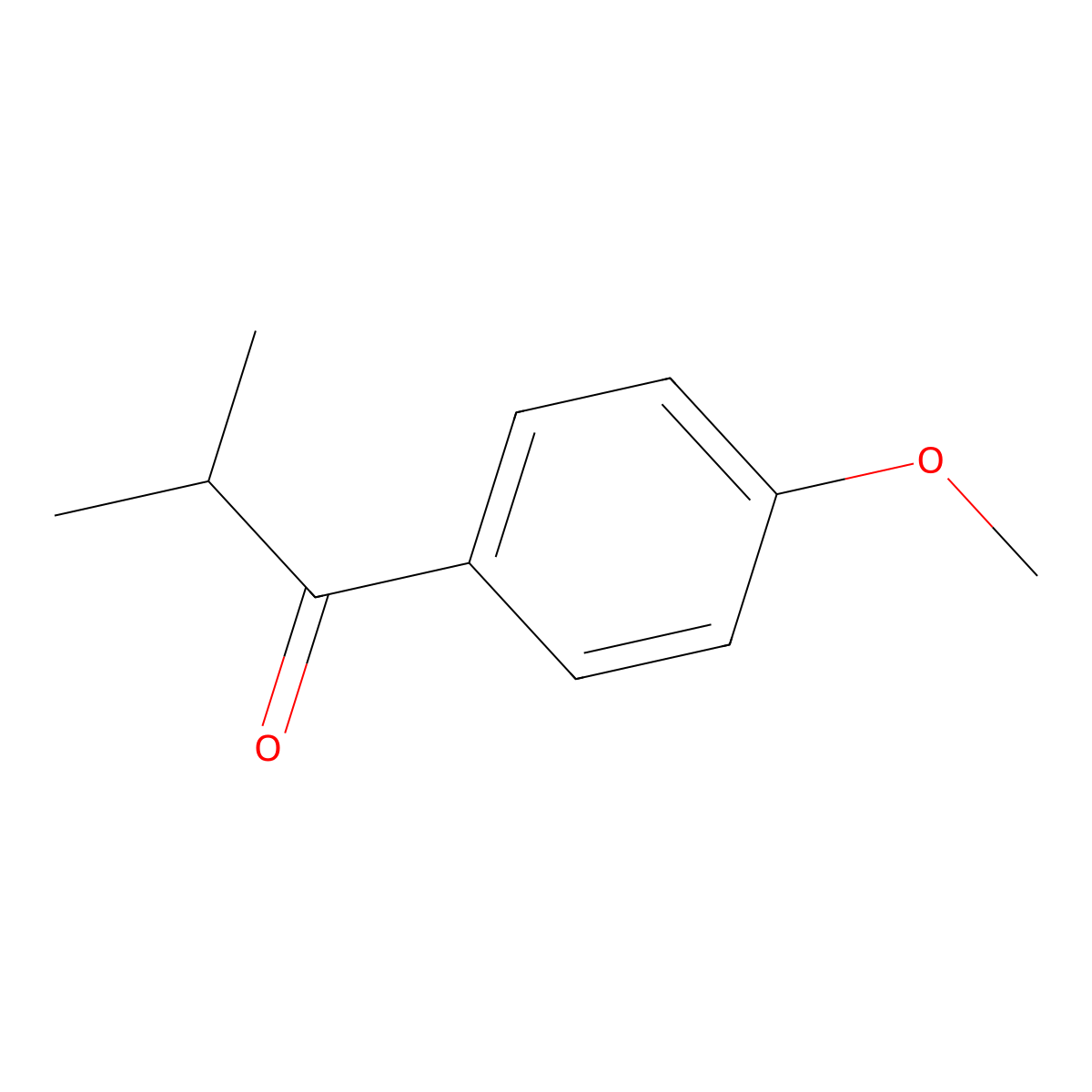 1-(4-Methoxyphenyl)-2-methylpropan-1-one molecular structure, CAS 2040-20-2