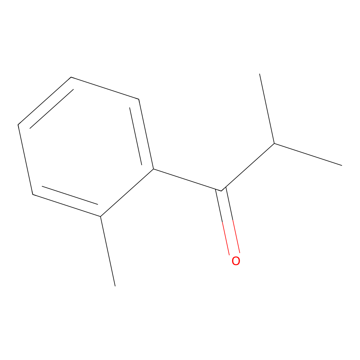 2-Methyl-1-(2-methylphenyl)-1-propanone molecular structure, CAS 2040-21-3