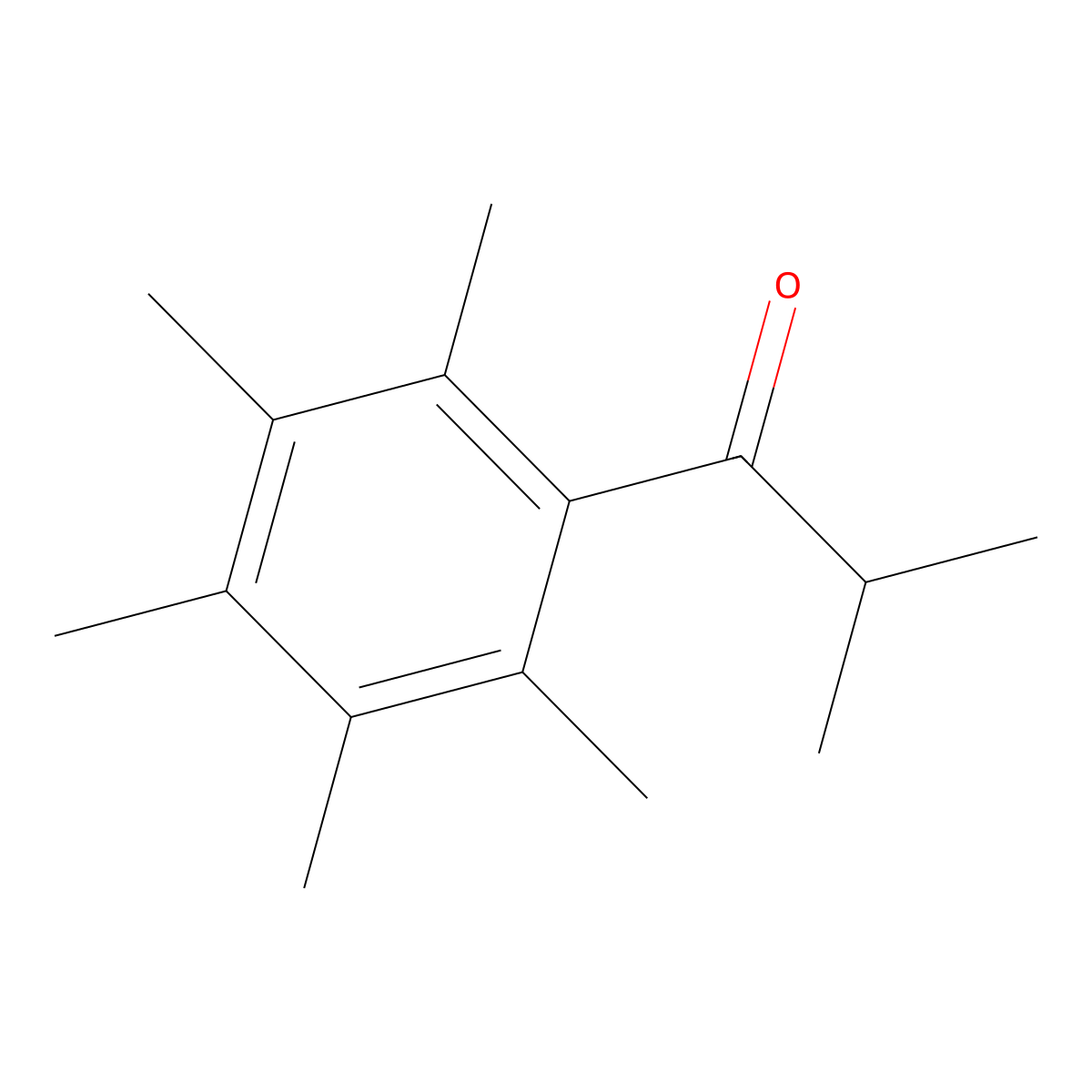 2-Methyl-1-(2,3,4,5,6-pentamethylphenyl)-1-propanone molecular structure, CAS 2040-24-6