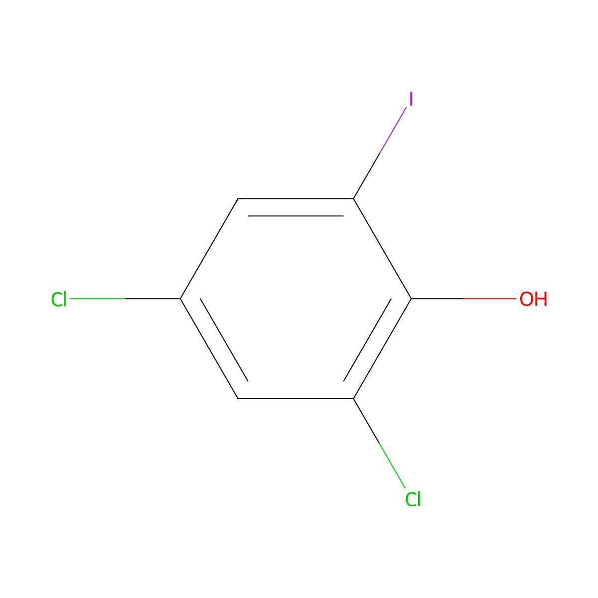 2,4-Dichloro-6-iodophenol molecular structure, CAS 2040-83-7
