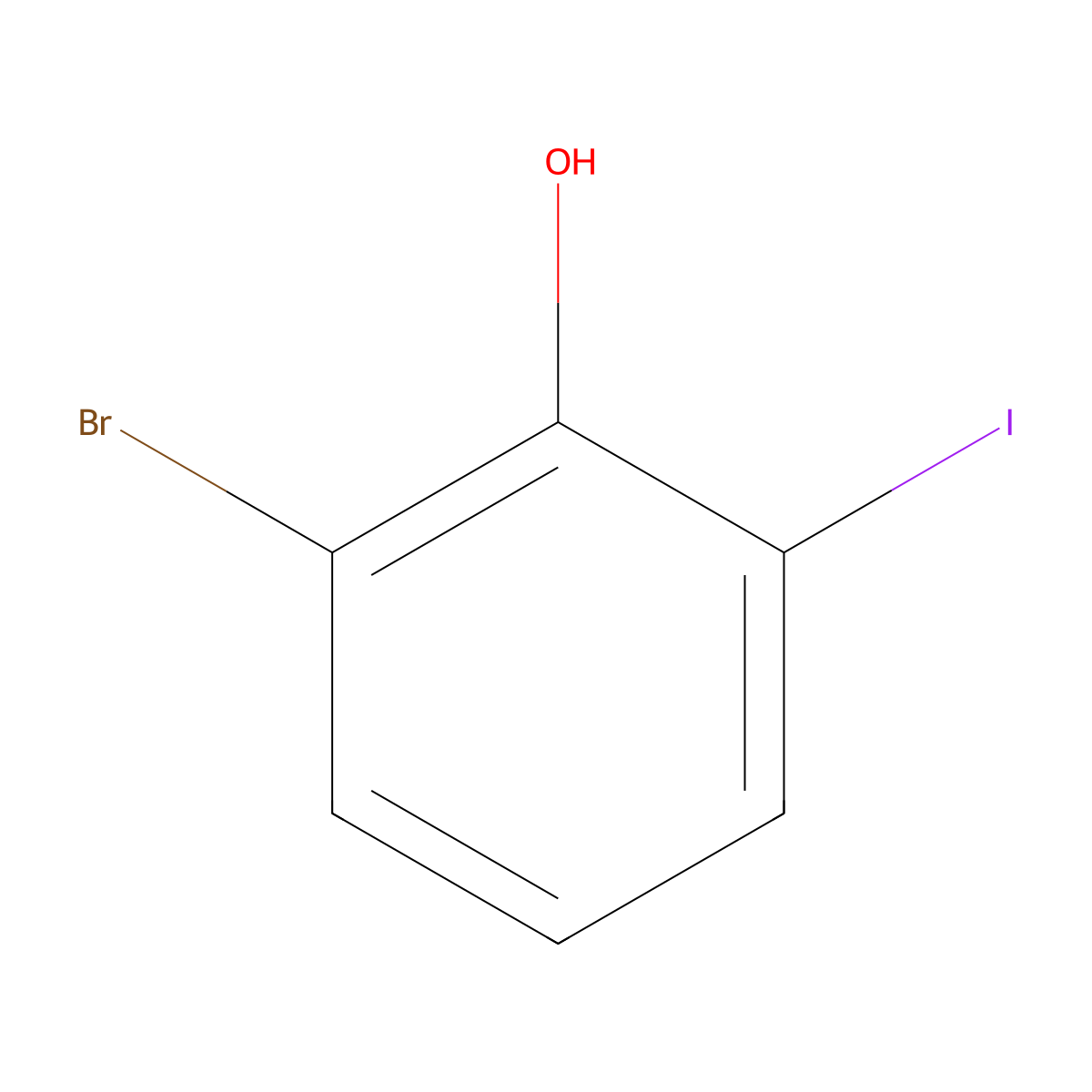 2-Bromo-6-iodophenol molecular structure, CAS 2040-86-0