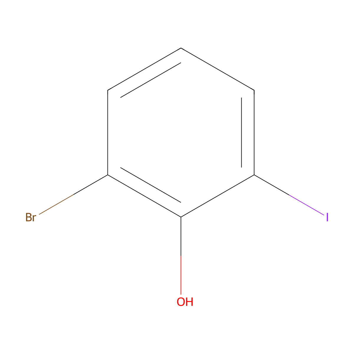 2-Bromo-6-iodophenol molecular structure, CAS 2040-86-0