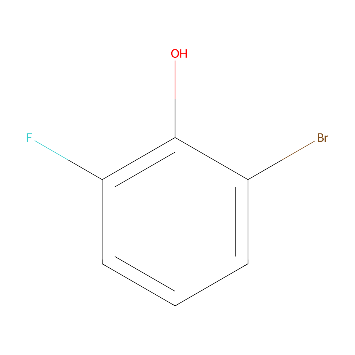 2-Bromo-6-fluorophenol molecular structure, CAS 2040-89-3