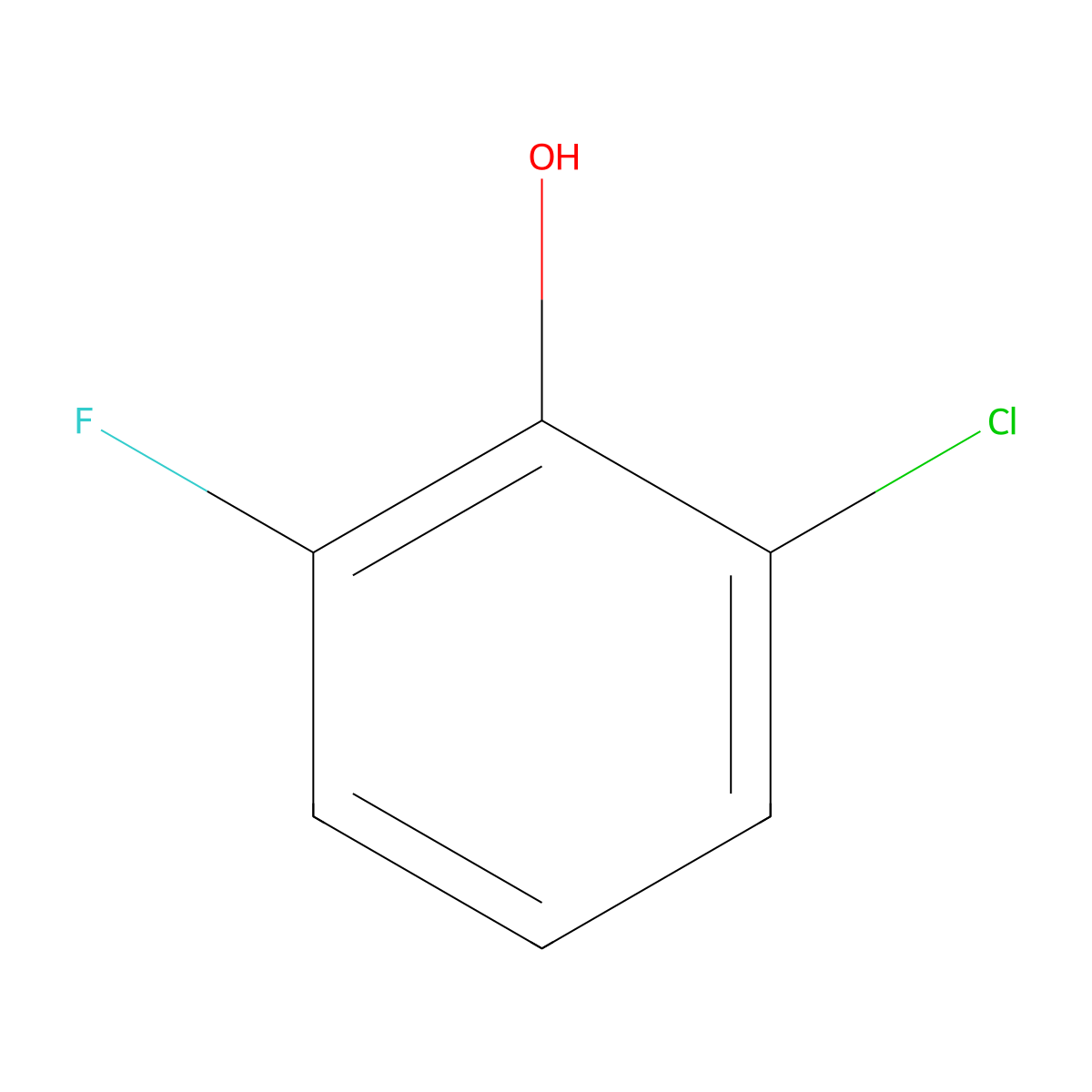 2-Chloro-6-fluorophenol molecular structure, CAS 2040-90-6