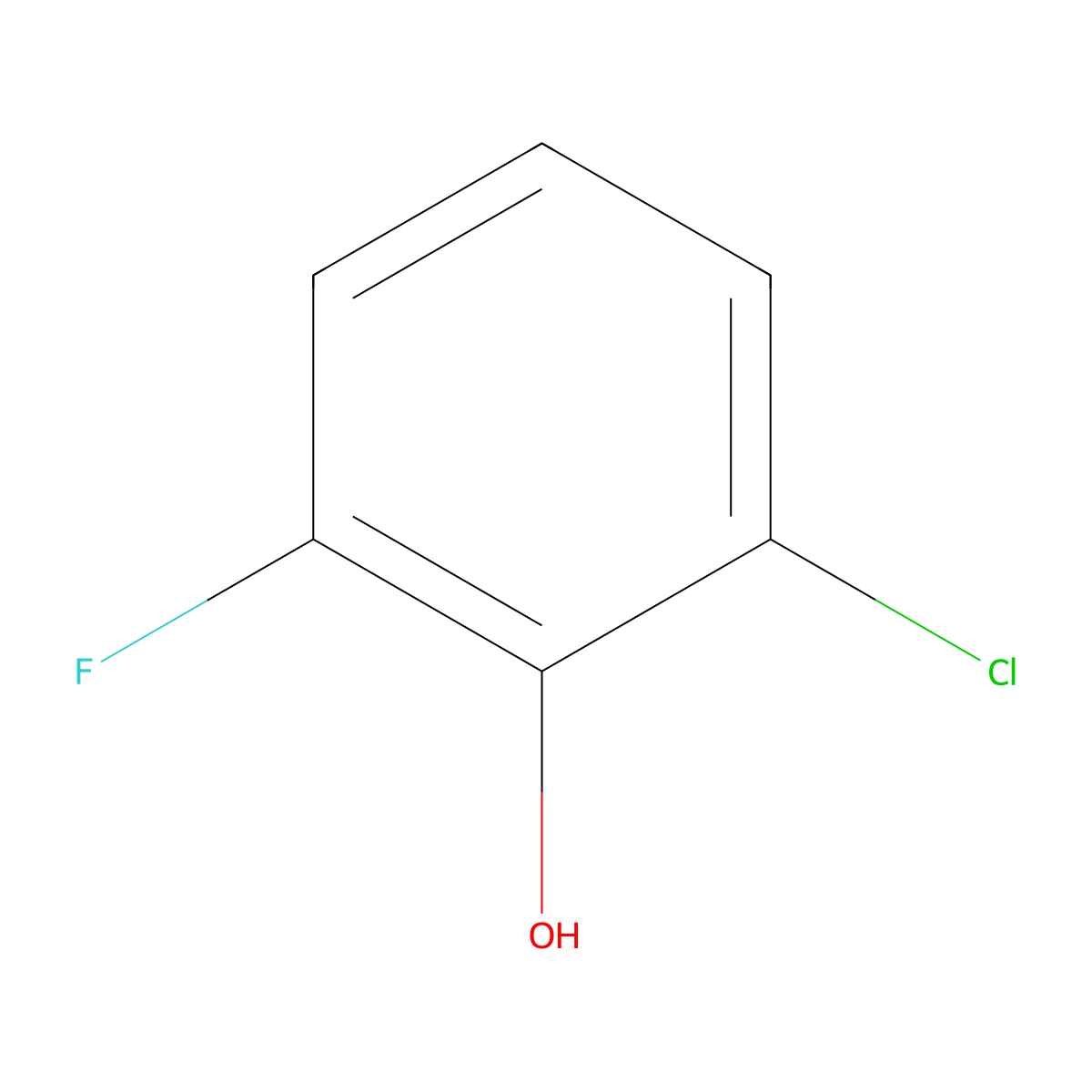 2-Chloro-6-fluorophenol molecular structure, CAS 2040-90-6