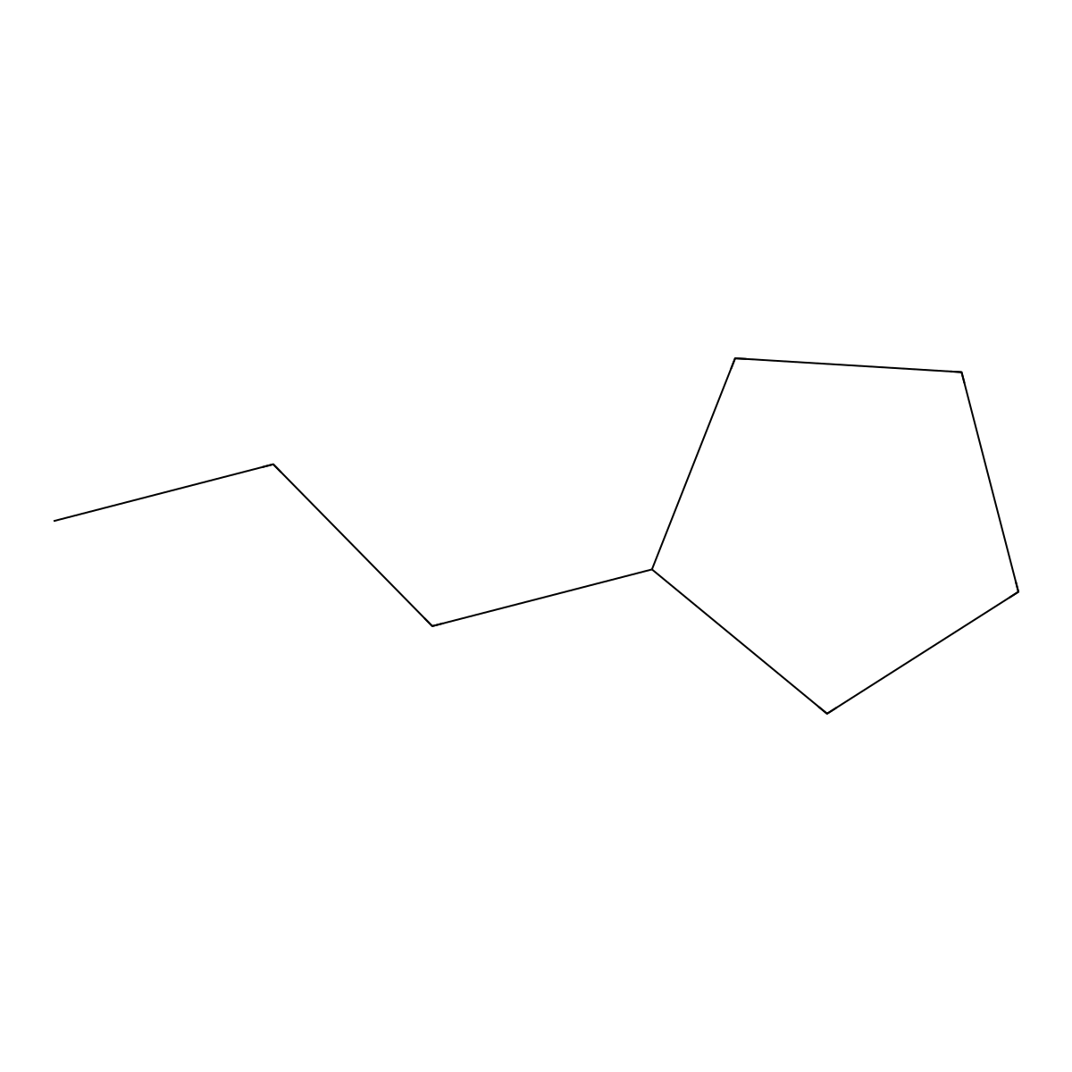 Propylcyclopentane molecular structure, CAS 2040-96-2