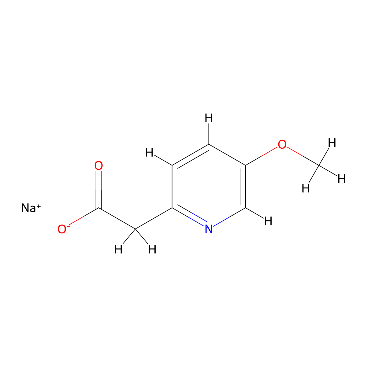 Sodium 2-(5-methoxypyridin-2-yl)acetate molecular structure, CAS 2040079-18-1