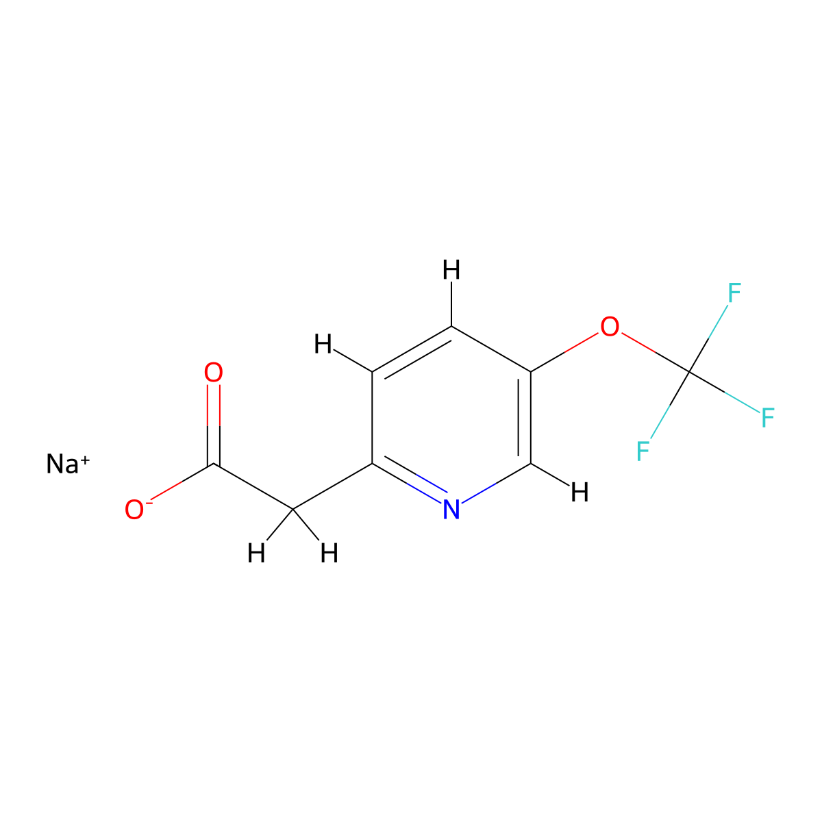 Sodium 2-(5-(trifluoromethoxy)pyridin-2-yl)acetate molecular structure, CAS 2040079-28-3