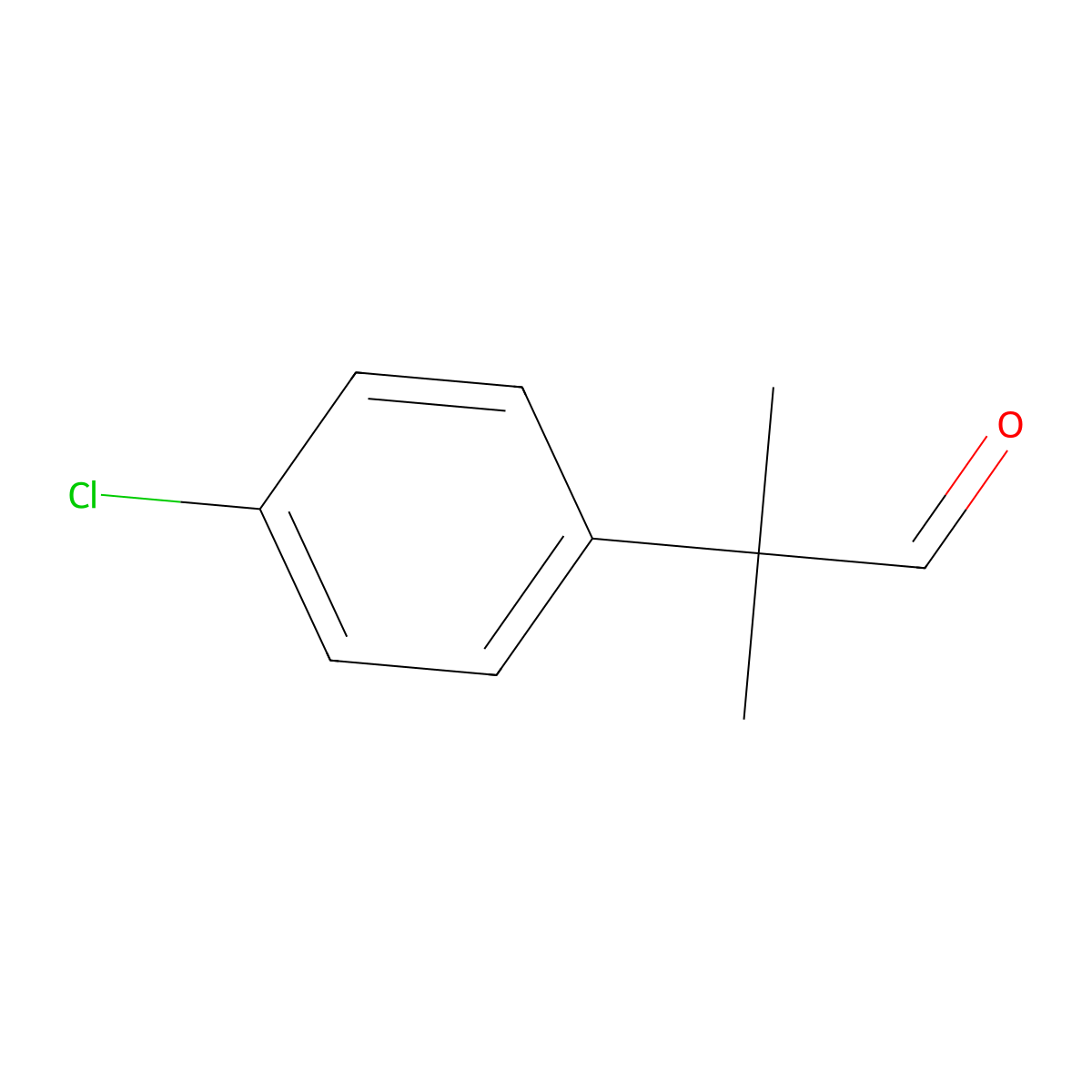 2-(4-Chlorophenyl)-2-methylpropanal molecular structure, CAS 20401-29-0