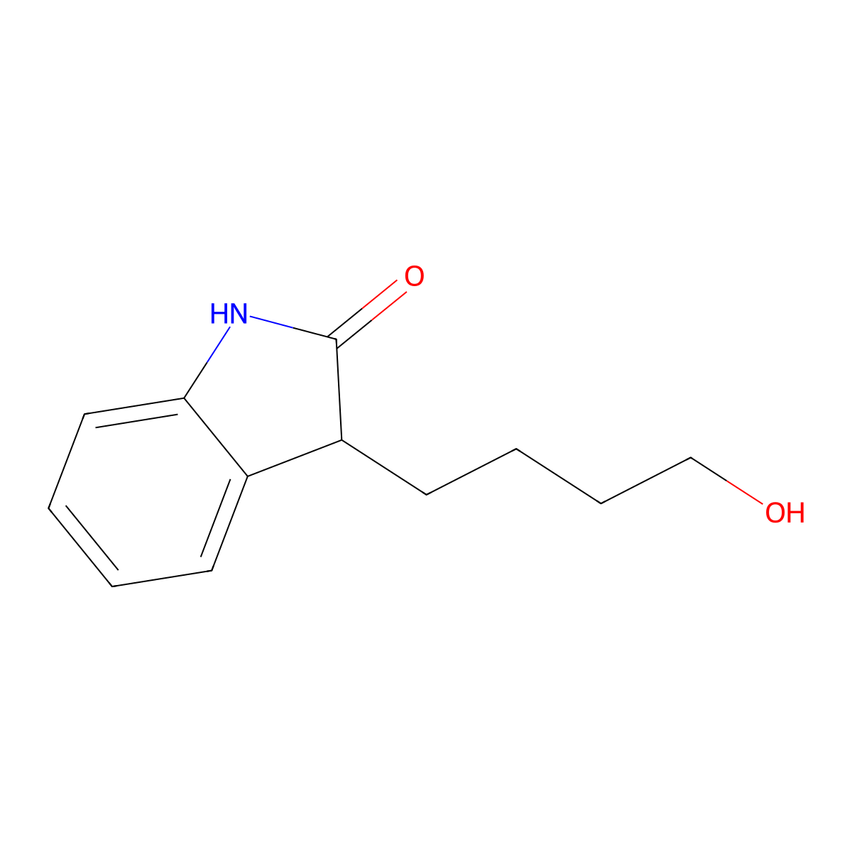 3-(4-Hydroxybutyl)indolin-2-one molecular structure, CAS 204012-72-6