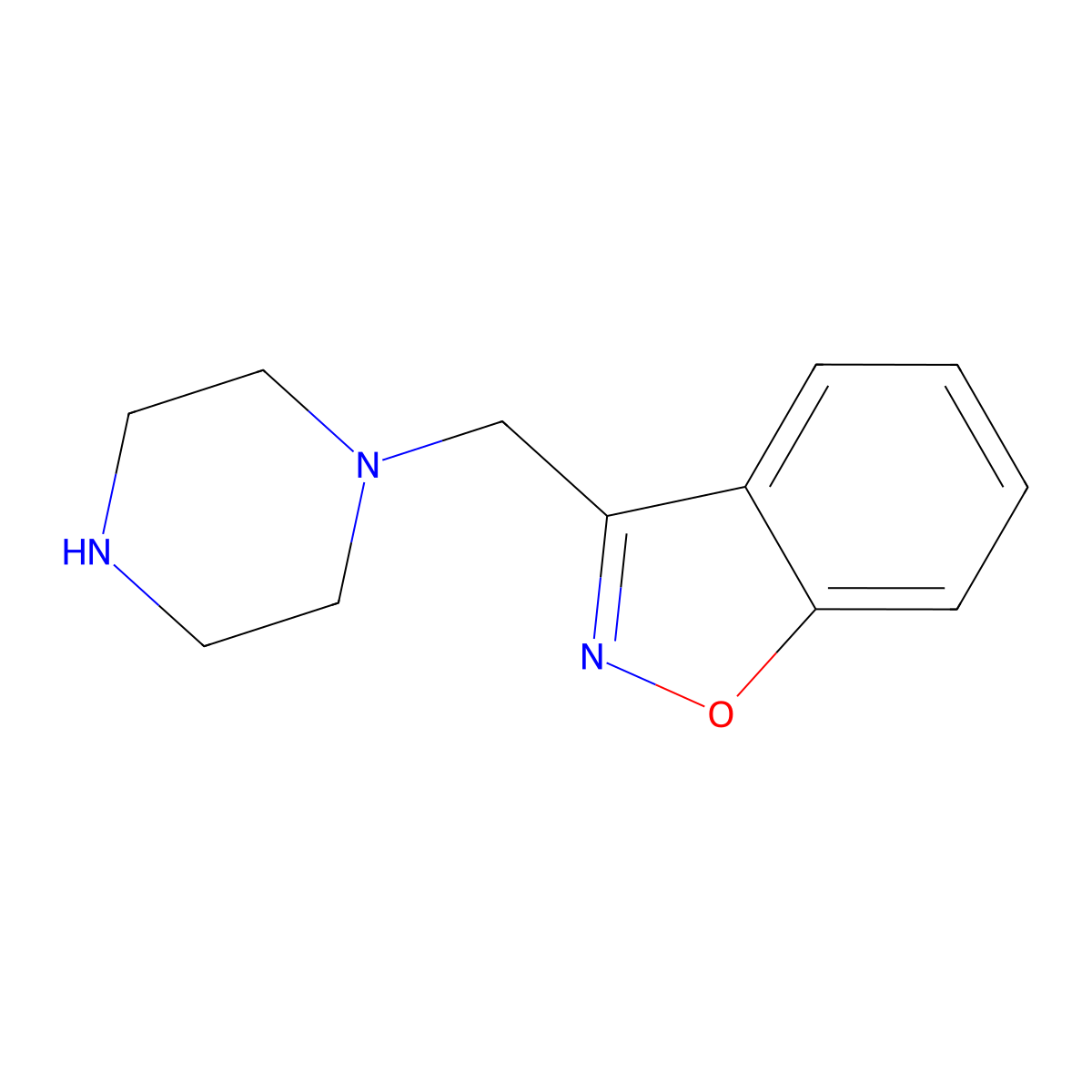 3-(Piperazin-1-ylmethyl)benzo[d]isoxazole molecular structure, CAS 204012-86-2