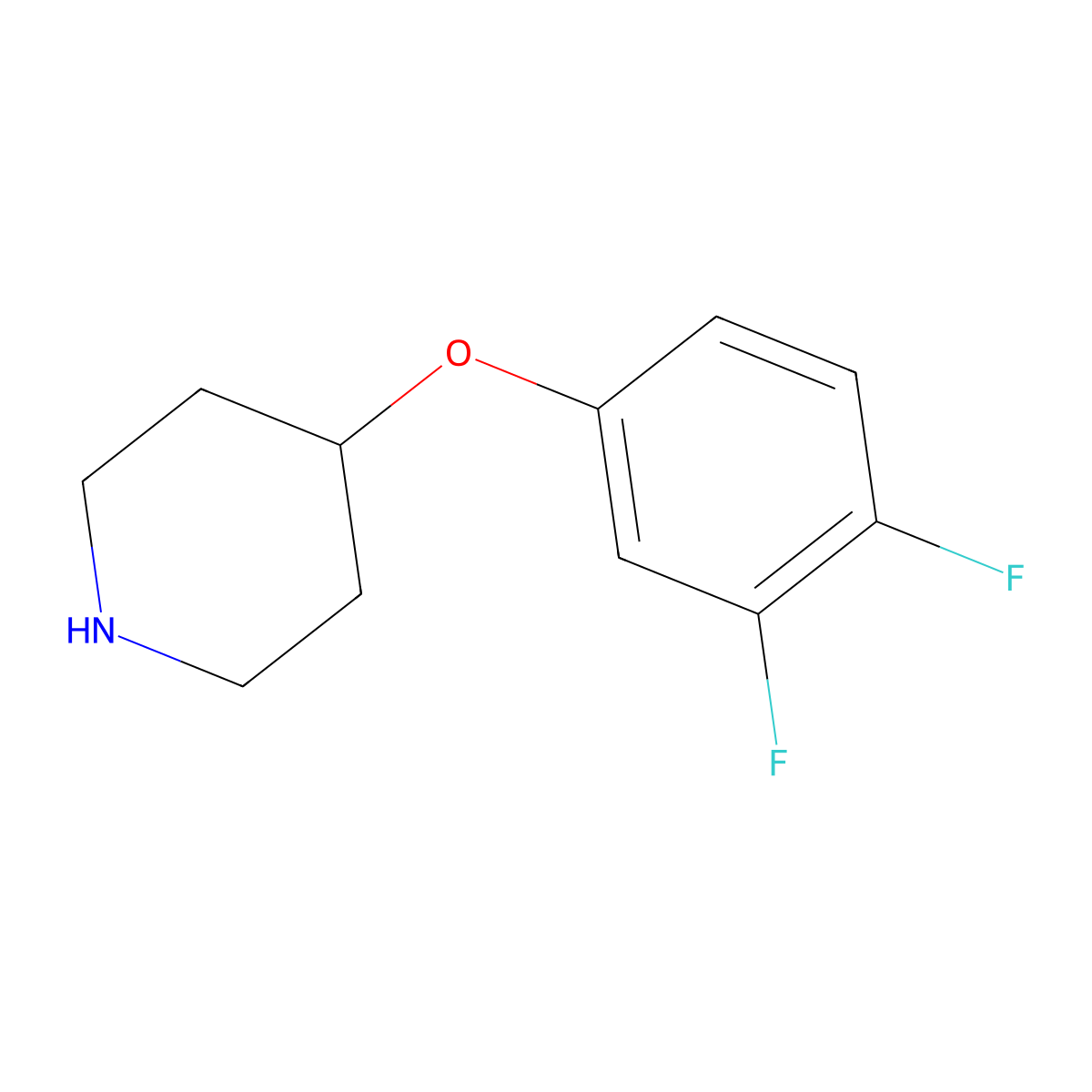 4-(3,4-Difluorophenoxy)piperidine molecular structure, CAS 204013-09-2