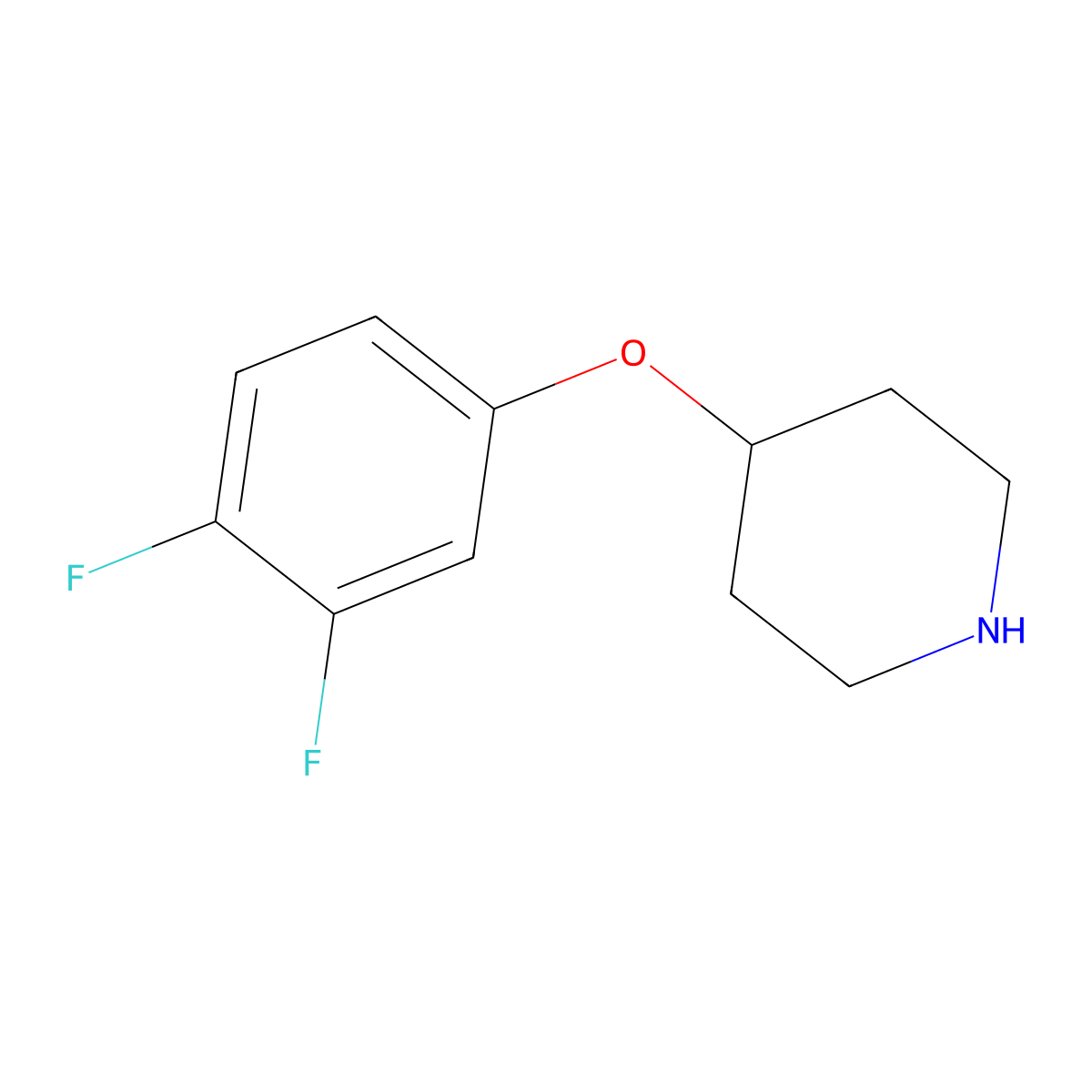 4-(3,4-Difluorophenoxy)piperidine molecular structure, CAS 204013-09-2