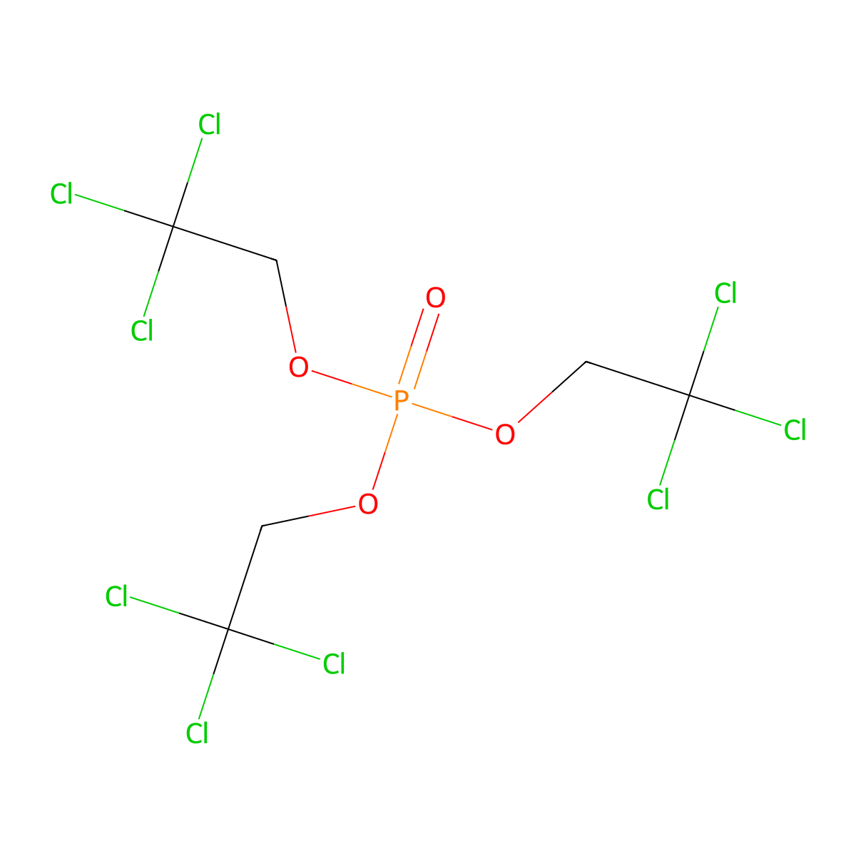 Tris(2,2,2-trichloroethyl) phosphate molecular structure, CAS 20405-30-5