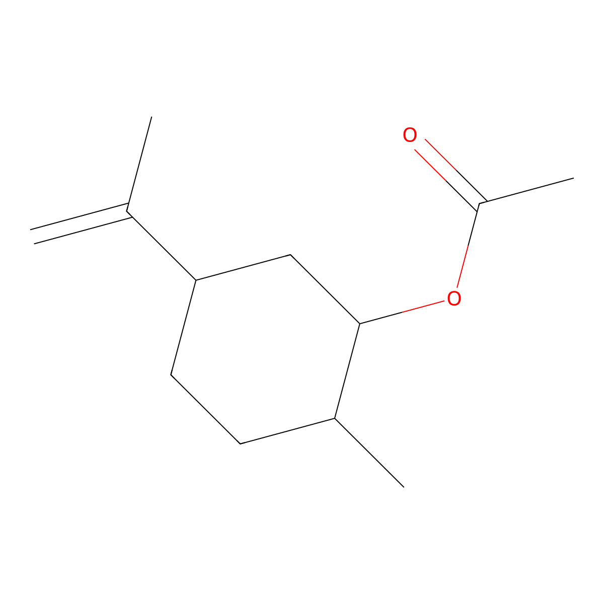 Dihydrocarvyl acetate molecular structure, CAS 20405-60-1