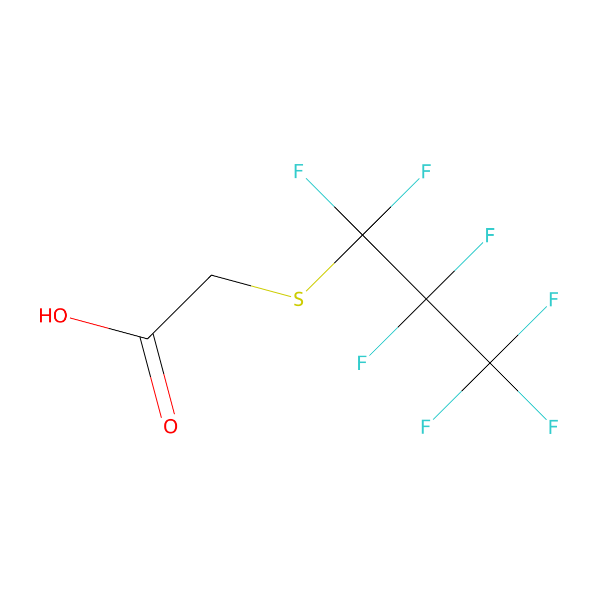 2-[(Heptafluoropropyl)sulfanyl]acetic acid molecular structure, CAS 204057-69-2