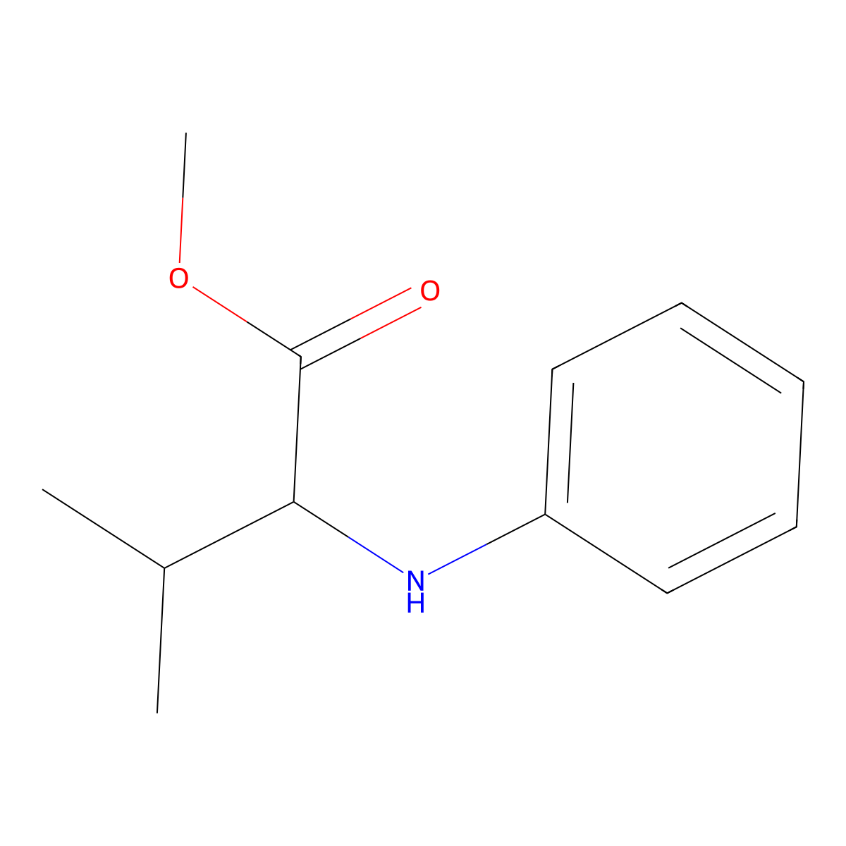 methyl (2S)-3-methyl-2-(phenylamino)butanoate molecular structure, CAS 204059-95-0